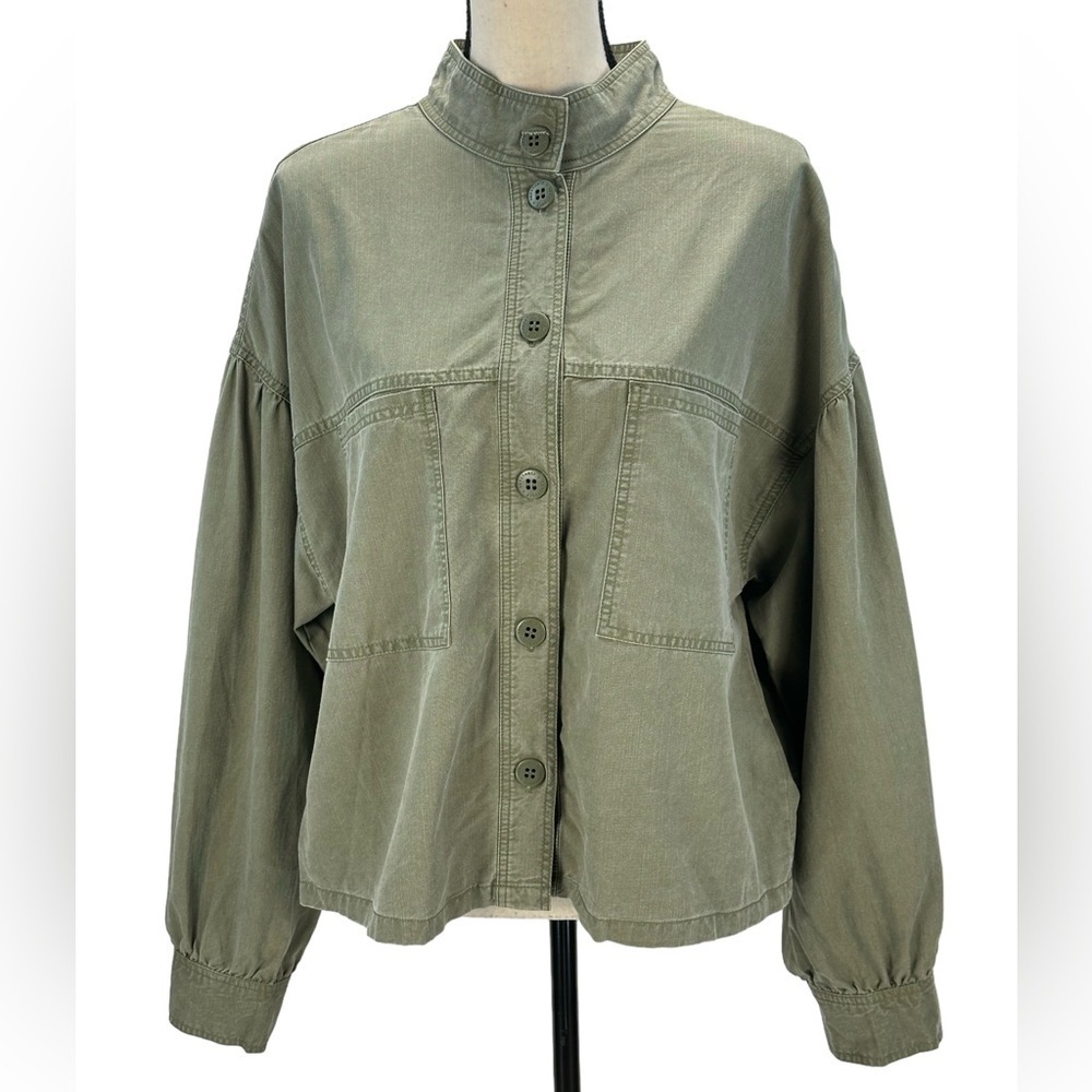Sanctuary Standard Surplus Long Sleeve Button Front Jacket - Army Green - Large